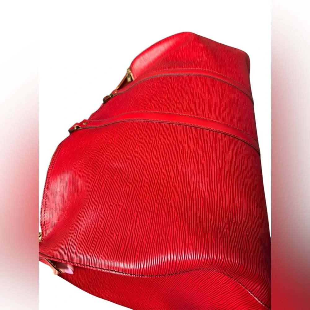 Louis Vuitton vintage red epi leather keepall 55